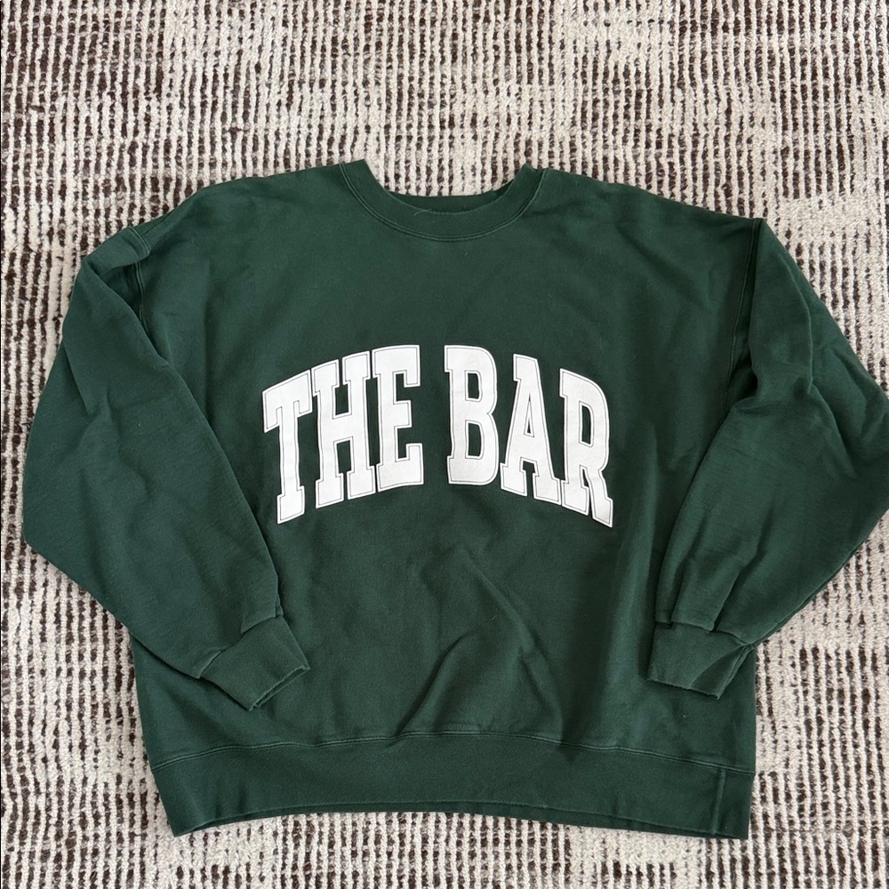 The Bar Dark Green Crewneck Sweatshirt with White Arch Logo